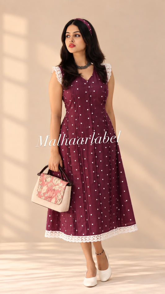 Razz  MUL CHANDERI  Embroidery Dress:pintuck