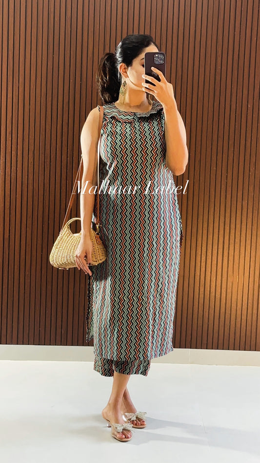 Niomi cotton Kurti Co- Ord  Set
