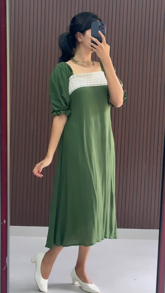 Ave Summer Dress Hunter Green