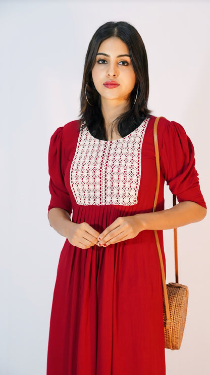 Thing Summer Dress Maroon