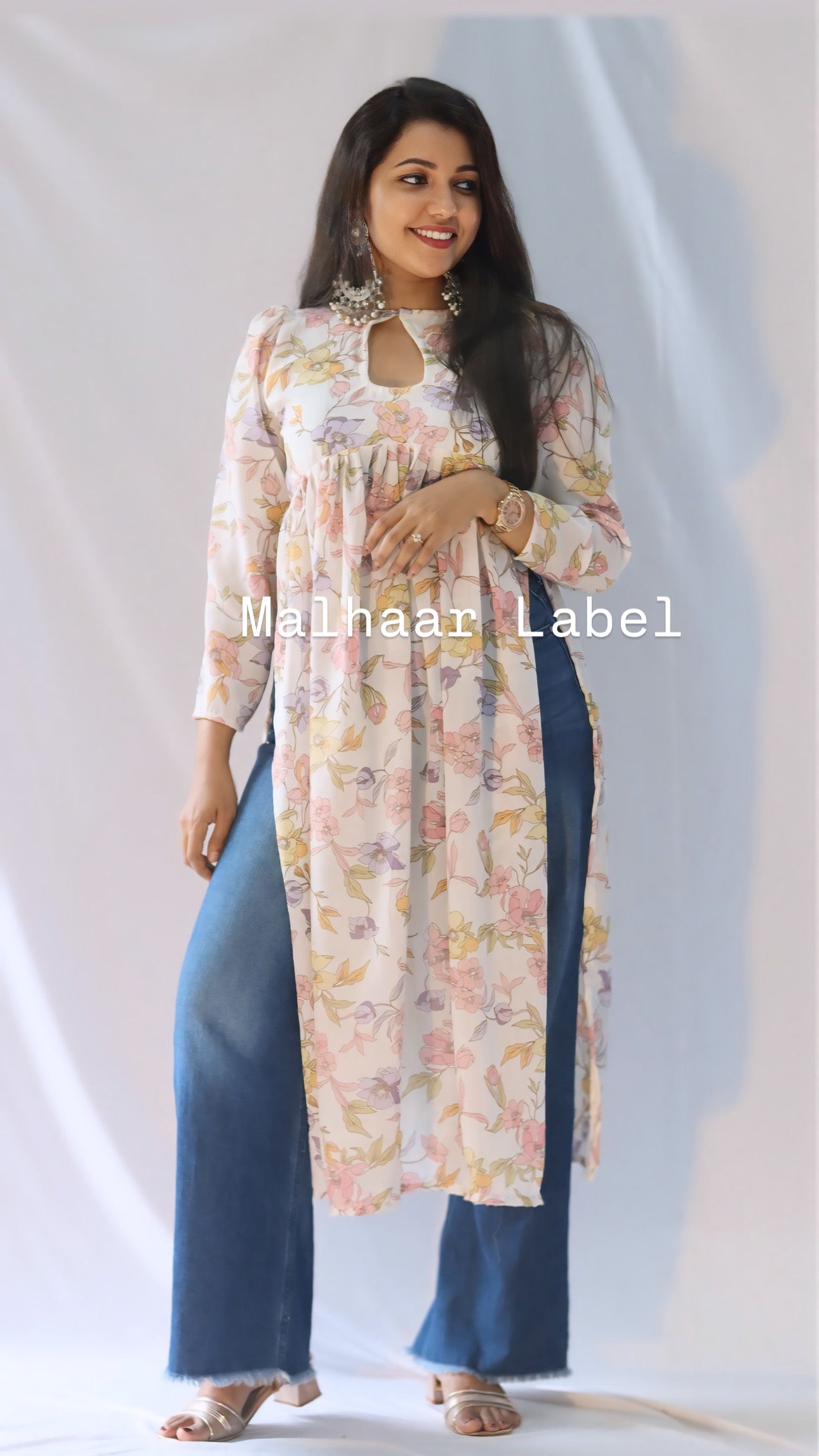 Madhumitha Georgette  Slit Kurti