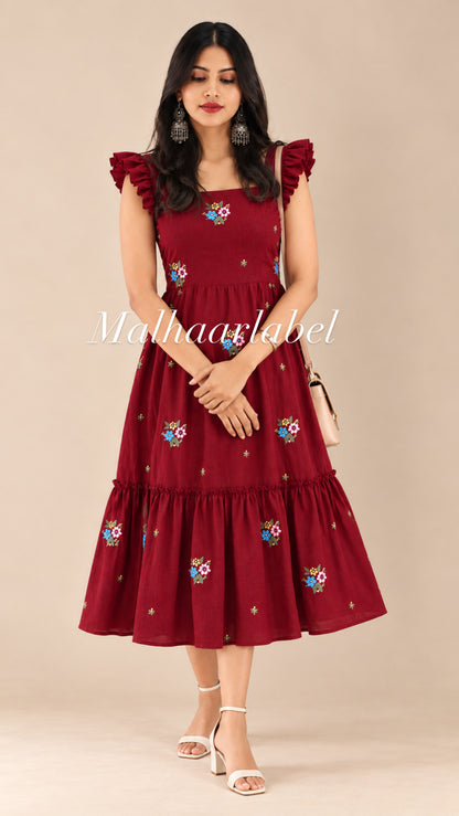 Yasso   MUL CHANDERI  Embroidery Dress