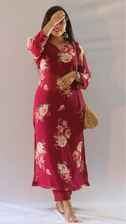 Hannova Trendy 3 piece Kurtha Set -Top +Inner  + Bottom