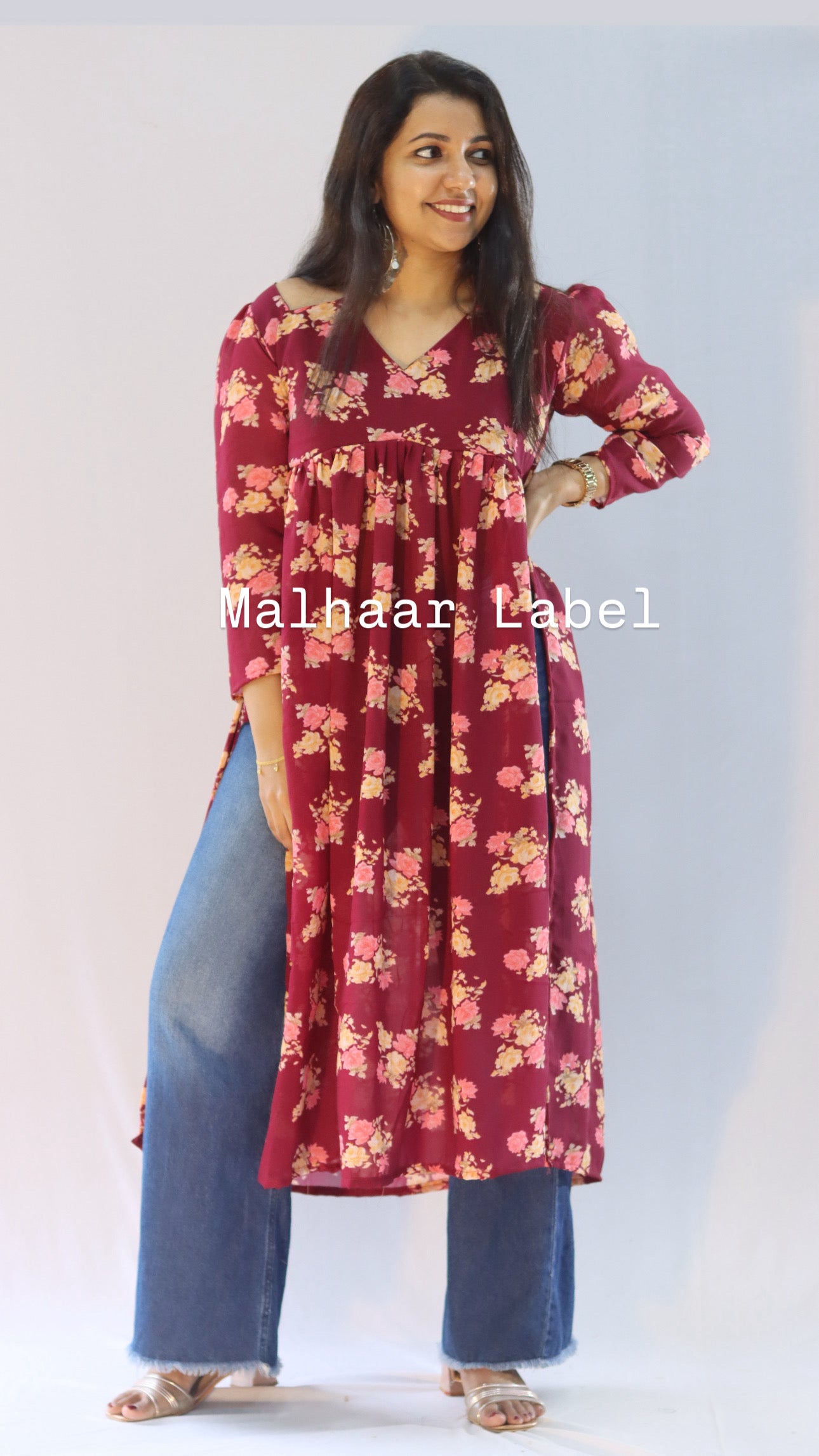 Roja  Georgette  Slit Kurti