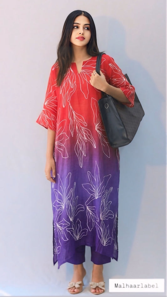 Essi  ombré  Kurti Co- Ord  Set