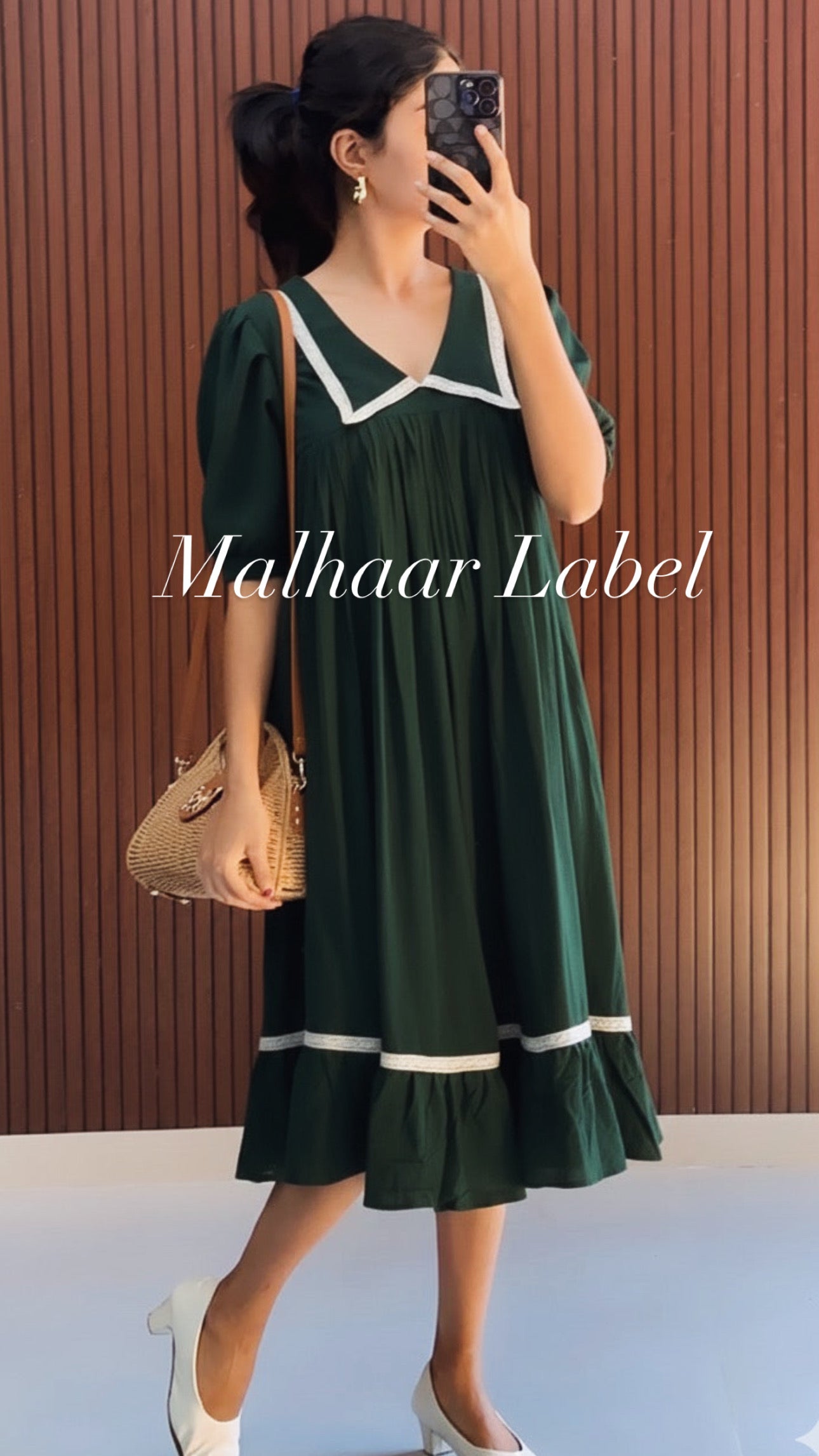 Lorin  Casual  Dress- Bottle Green