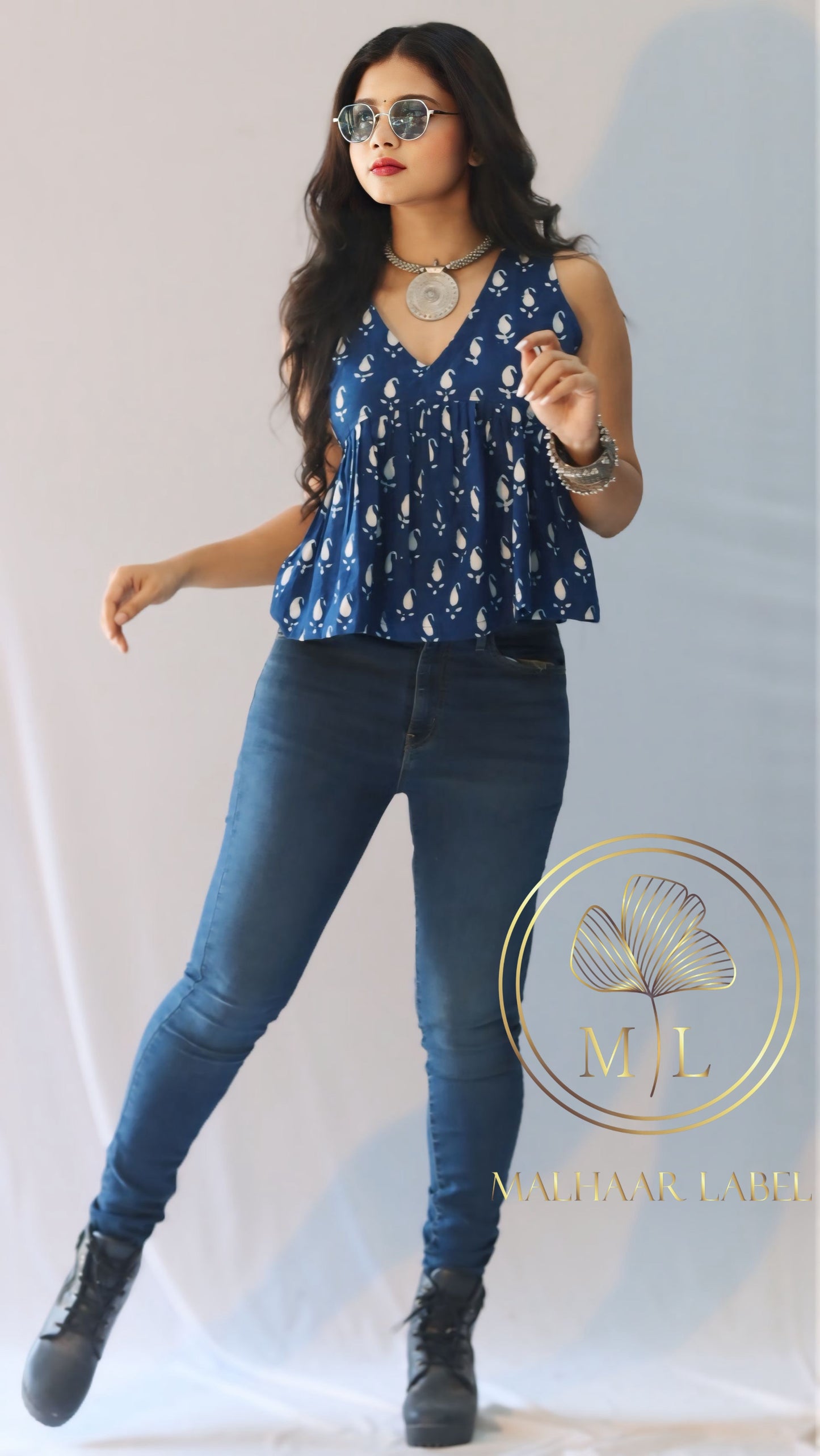 Haal   Hand-block cotton Top