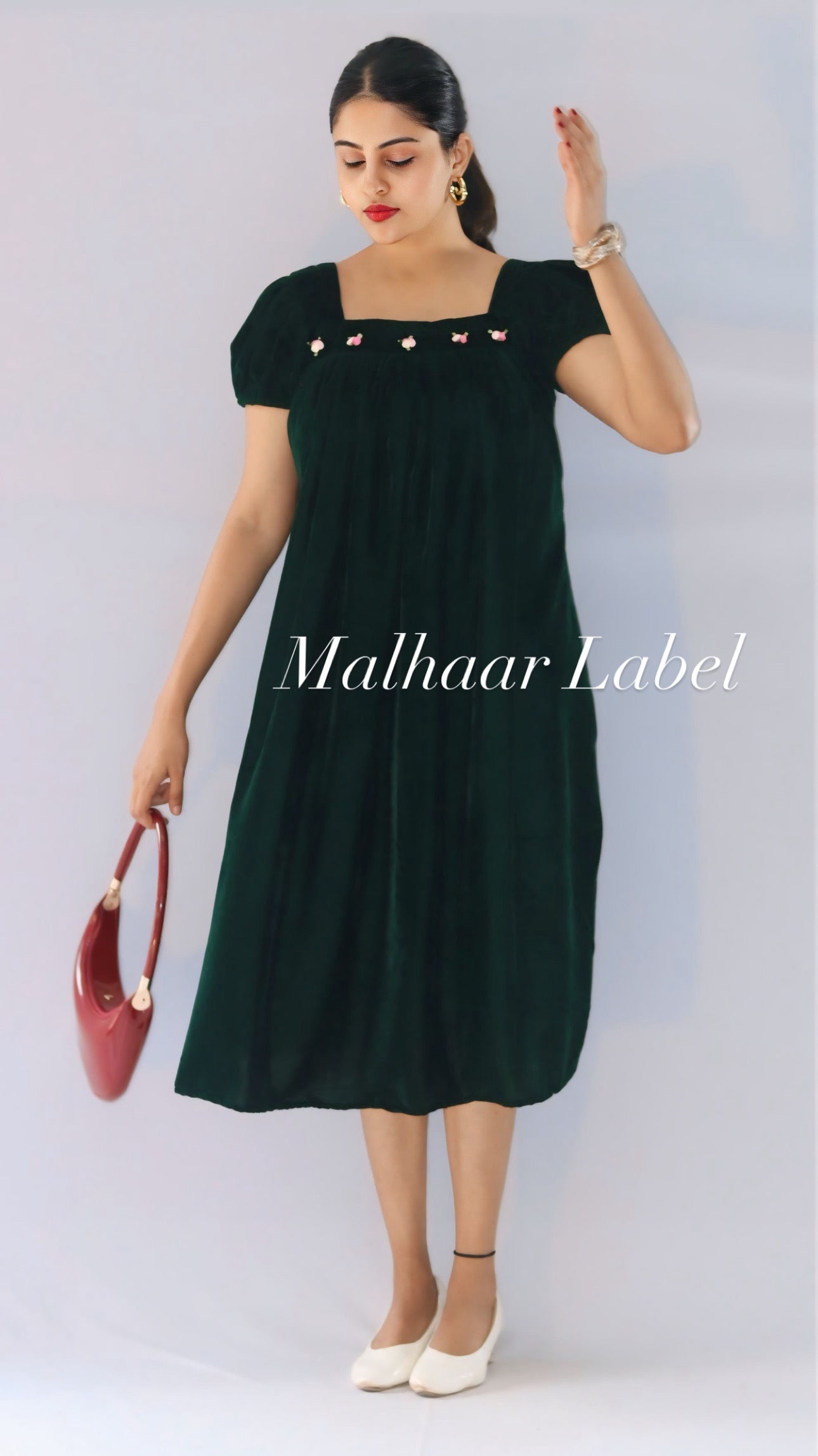 Comet  Velvet  Floral    Dress