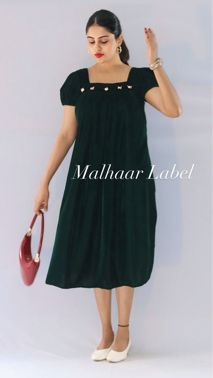 Comet  Velvet  Floral    Dress